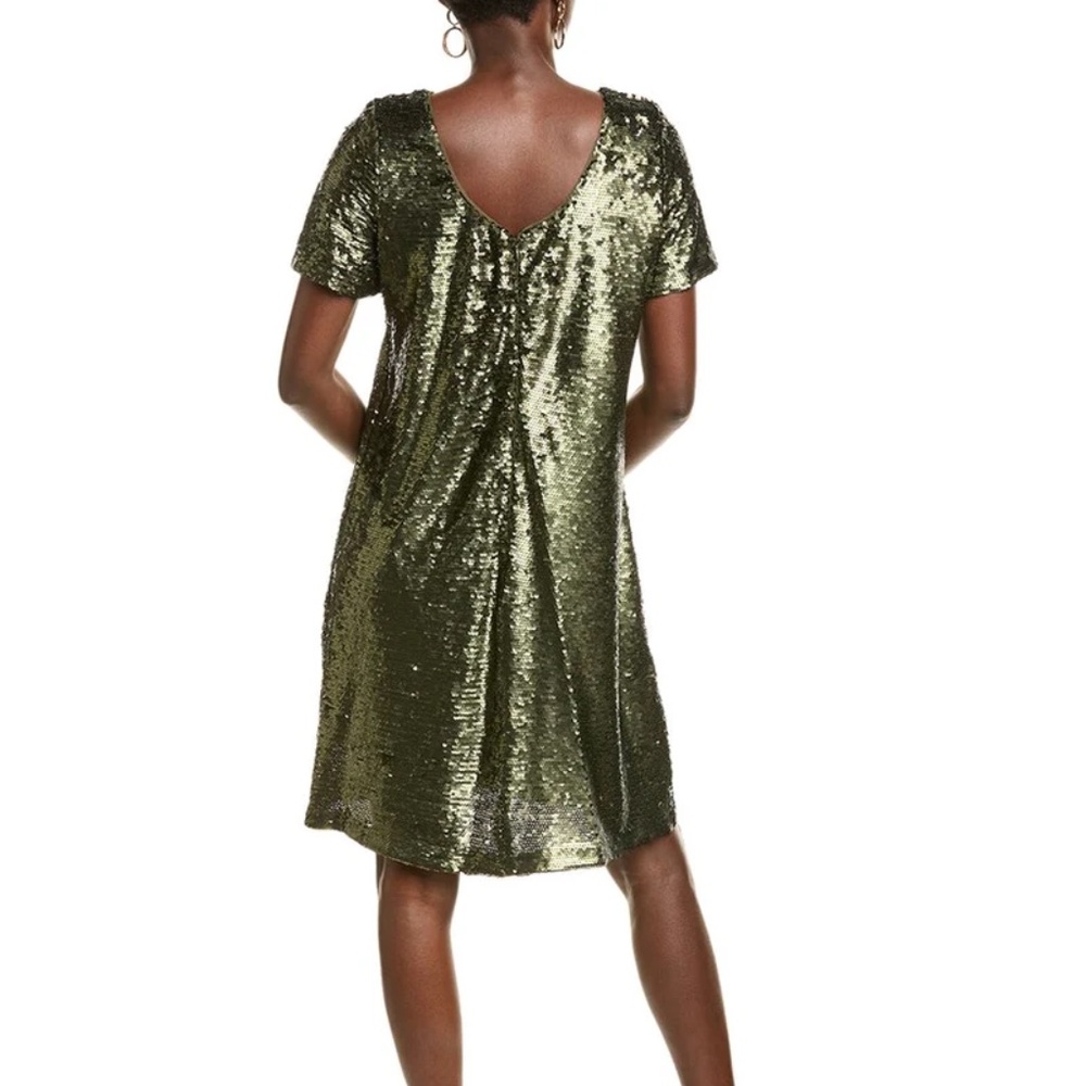 Olive 🫒 Night Sequin T-shirt Mini Dress - Size 6 - NWT - Picture 2 of 7